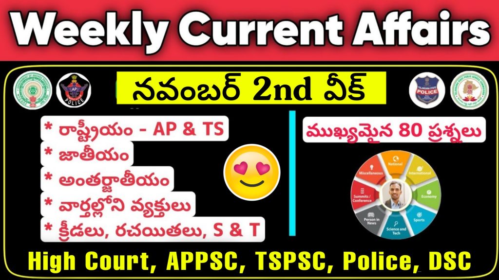 AP High Court jobs Current Affairs Most important November 2nd week
